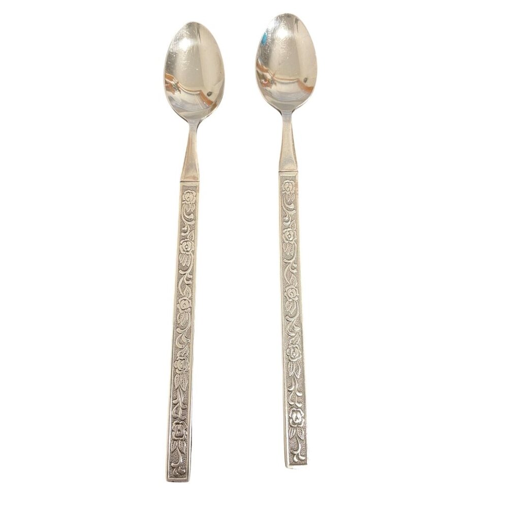 Vintage National Stainless Costellano Iced Tea Spoons-Pair